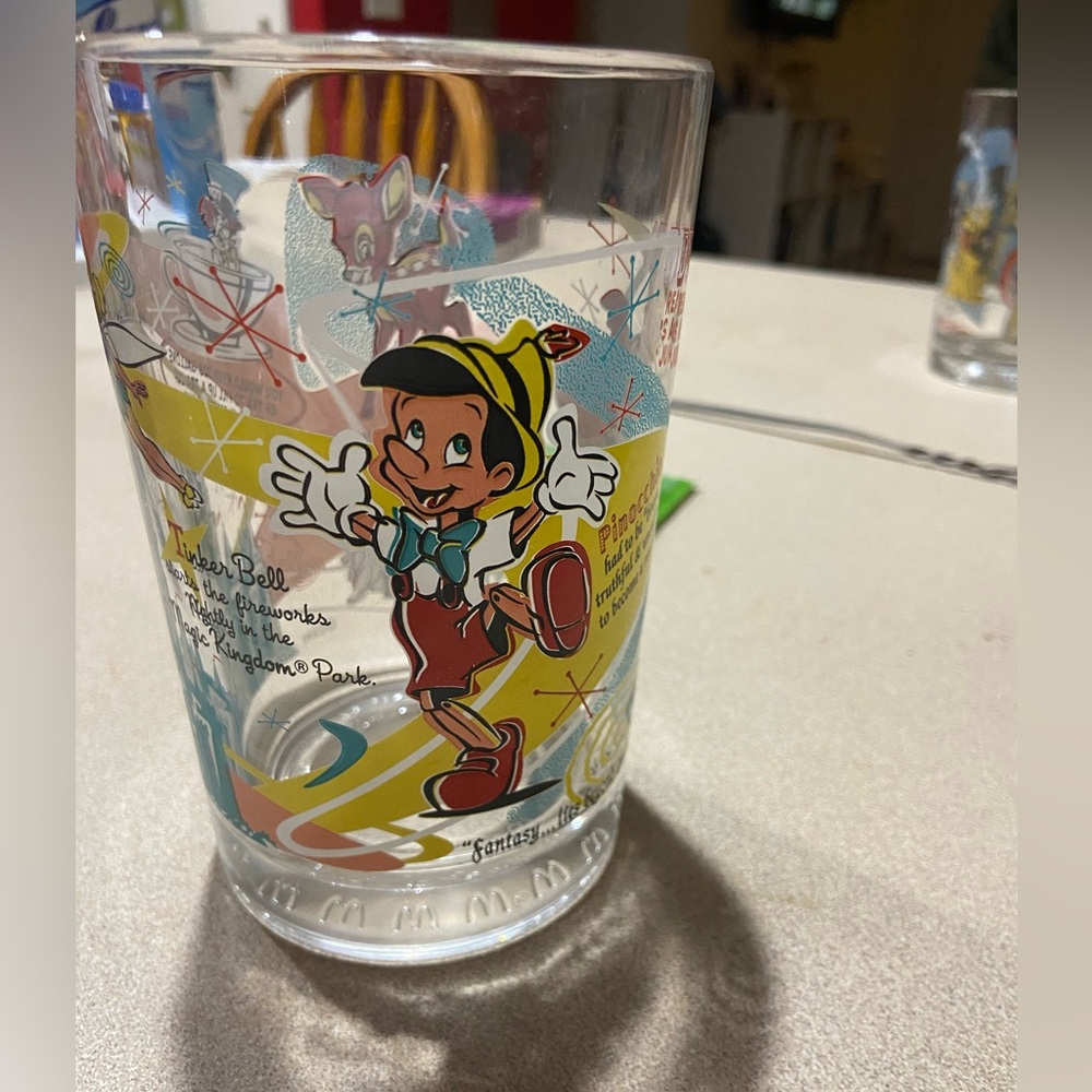 Disney commemorative drinking glass, celebrating 100 years of Disney
